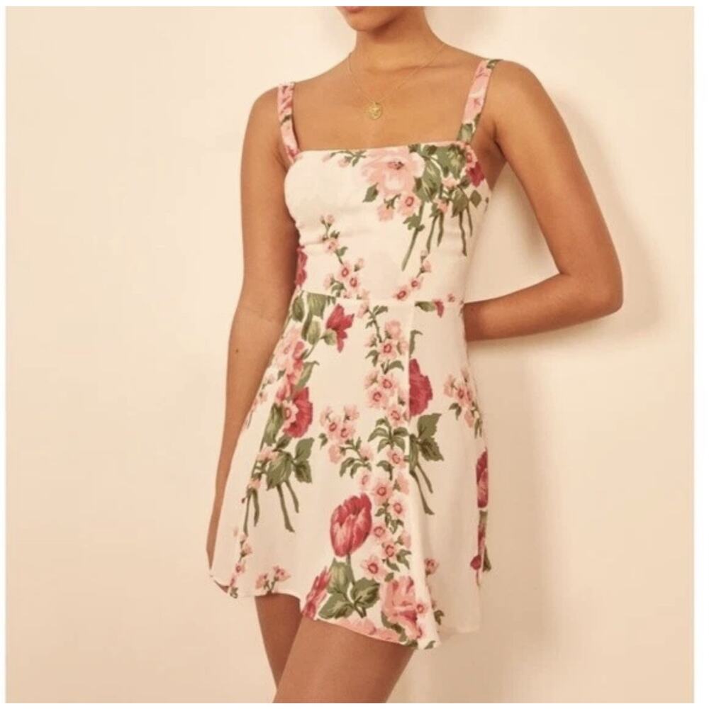 Reformation Tempest Mini Dress in Etienne Size 6 Floral Smocked Back Sundress